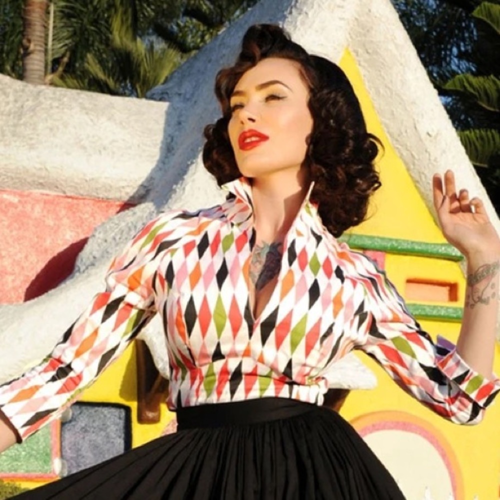 Lauren Harlequin Top Pinup Couture